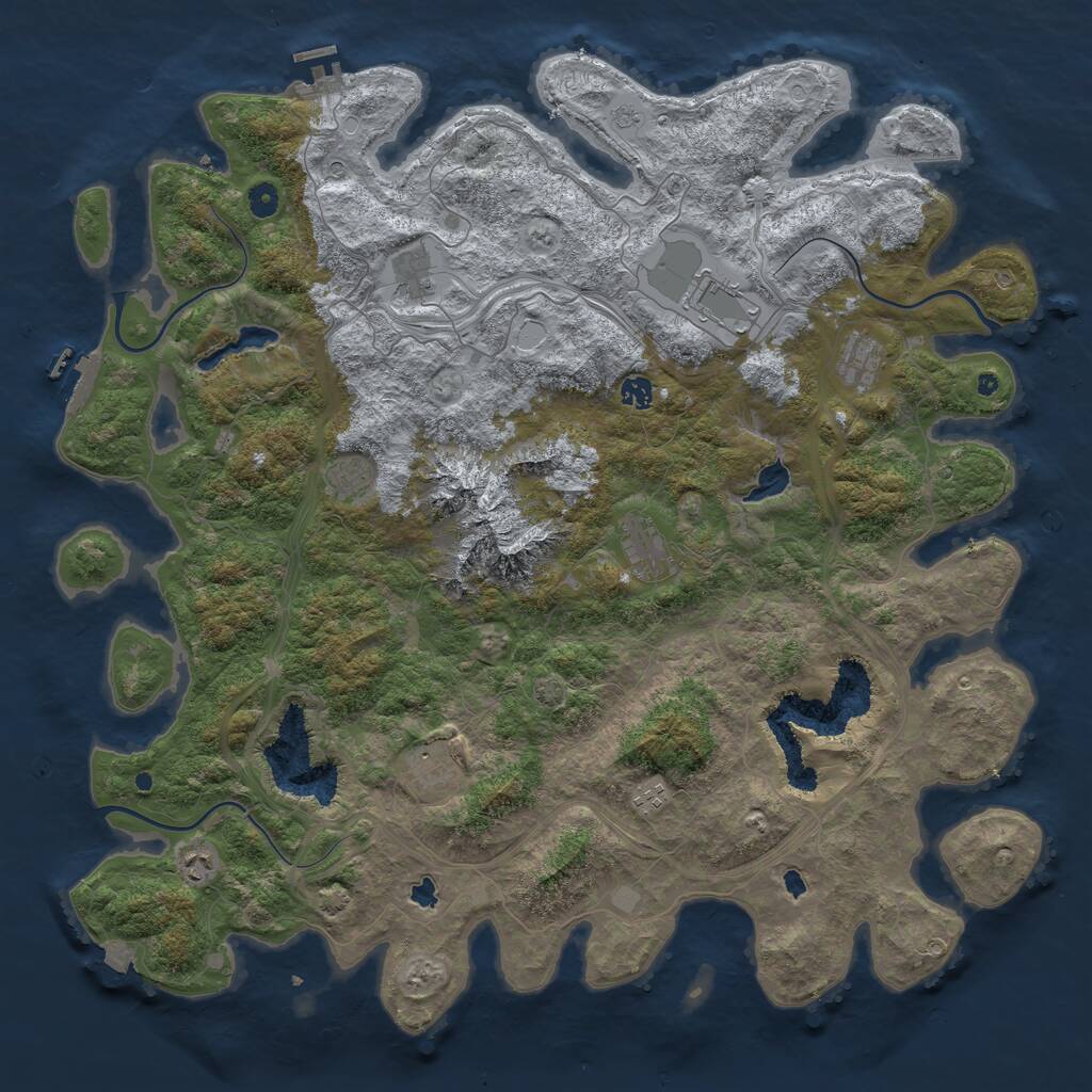 Rust Map: Procedural Map, Size: 5000, Seed: 250, 15 Monuments