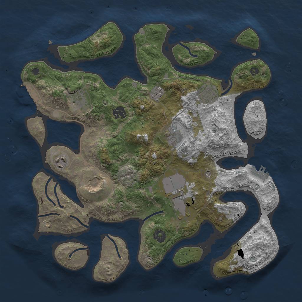 Rust Map: Procedural Map, Size: 3500, Seed: 326, 13 Monuments