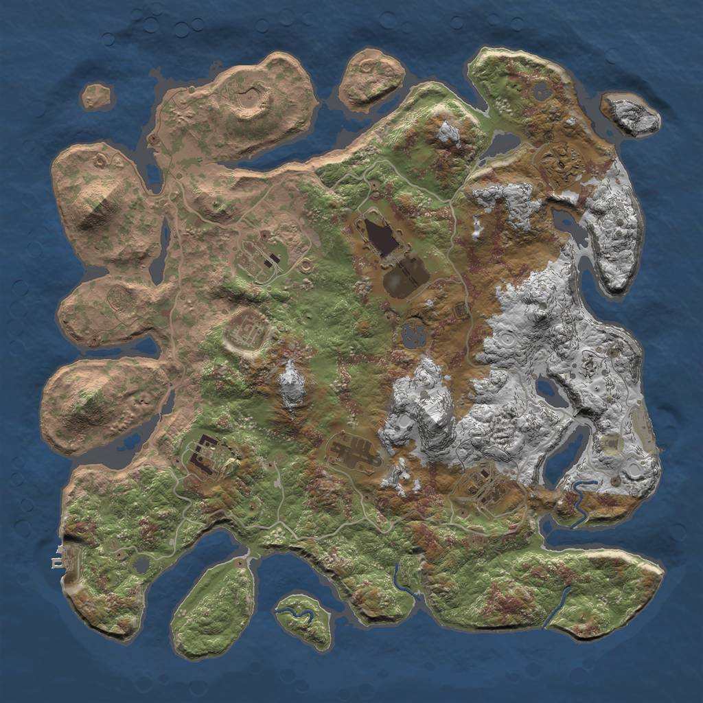 Rust Map: Procedural Map, Size: 4000, Seed: 1790088400, 15 Monuments