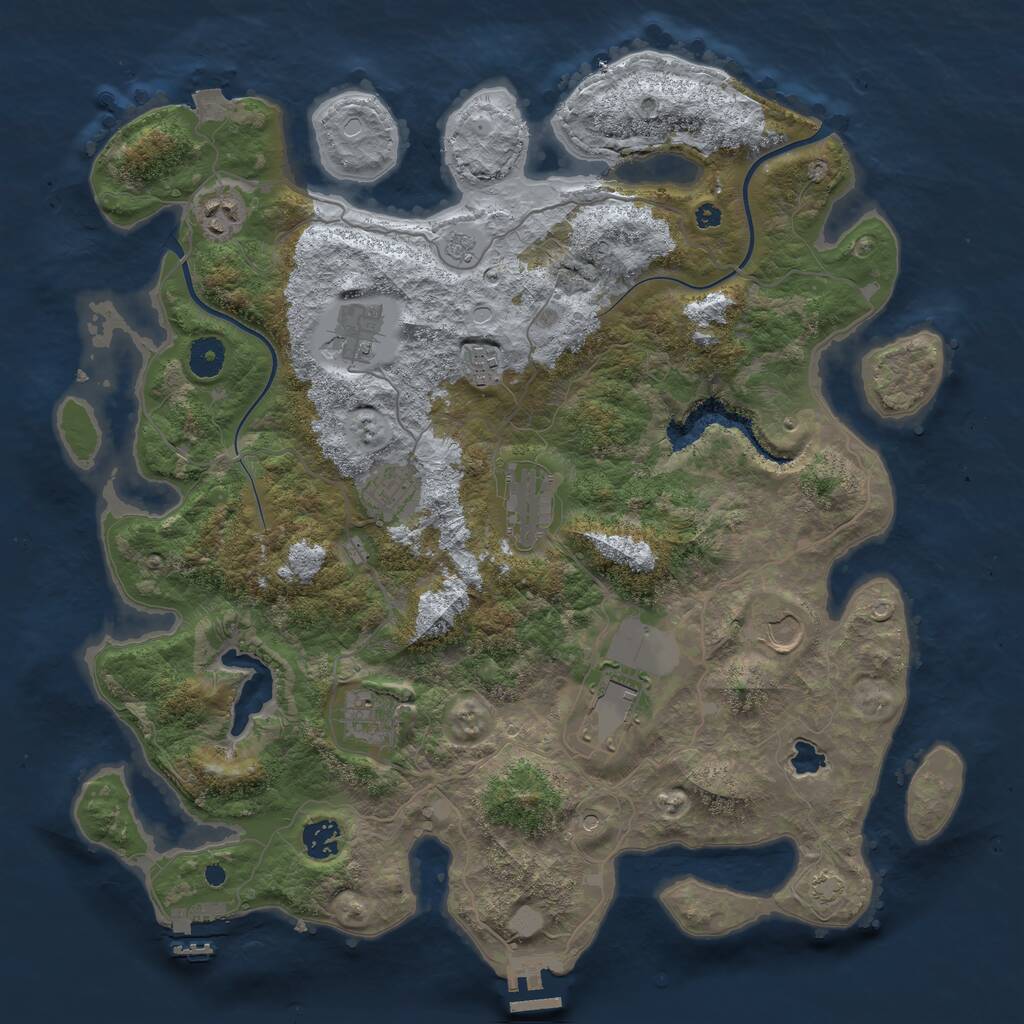 Rust Map: Procedural Map, Size: 4000, Seed: 132825, 15 Monuments