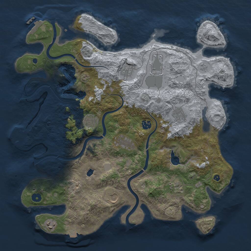 Rust Map: Procedural Map, Size: 4000, Seed: 1594, 16 Monuments