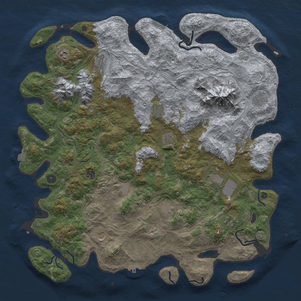 Rust Map: Procedural Map, Size: 5000, Seed: 476567, 19 Monuments