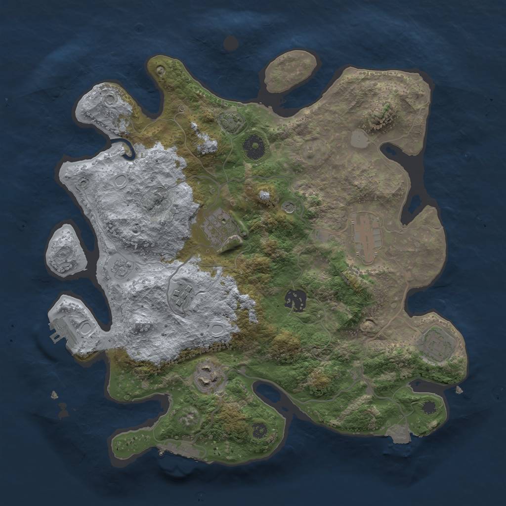 Rust Map: Procedural Map, Size: 3300, Seed: 99456, 14 Monuments