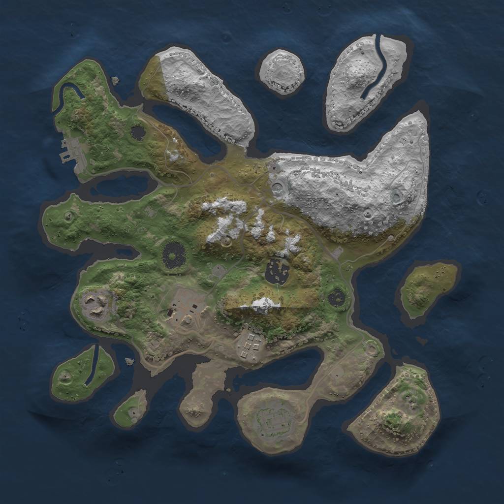 Rust Map: Procedural Map, Size: 3000, Seed: 728, 9 Monuments