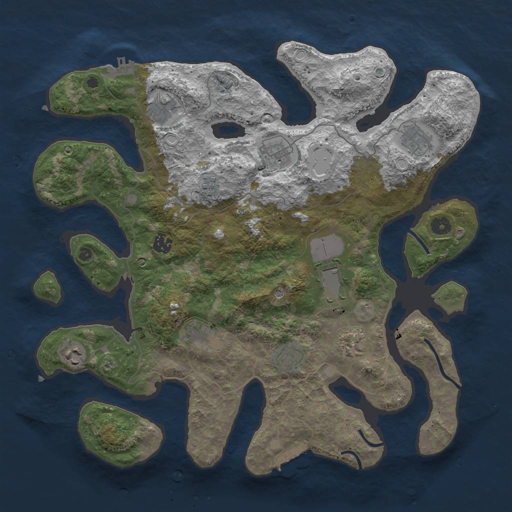 Rust Map: Procedural Map, Size: 4000, Seed: 7863622, 18 Monuments