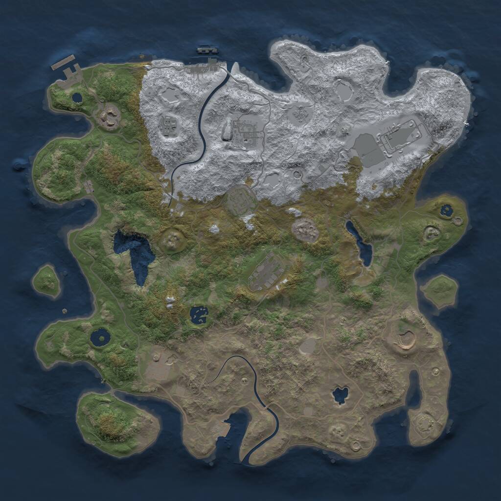 Rust Map: Procedural Map, Size: 4000, Seed: 7863622, 15 Monuments