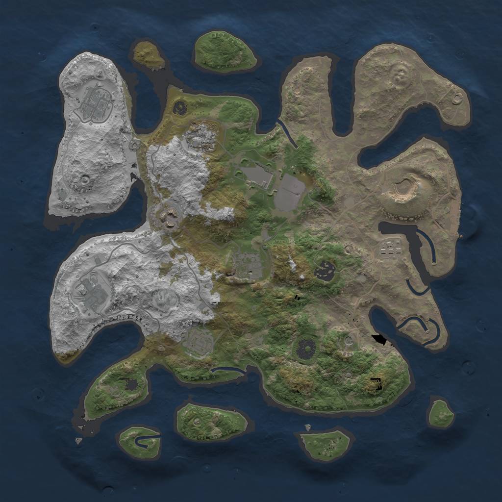 Rust Map: Procedural Map, Size: 3700, Seed: 234717395, 14 Monuments