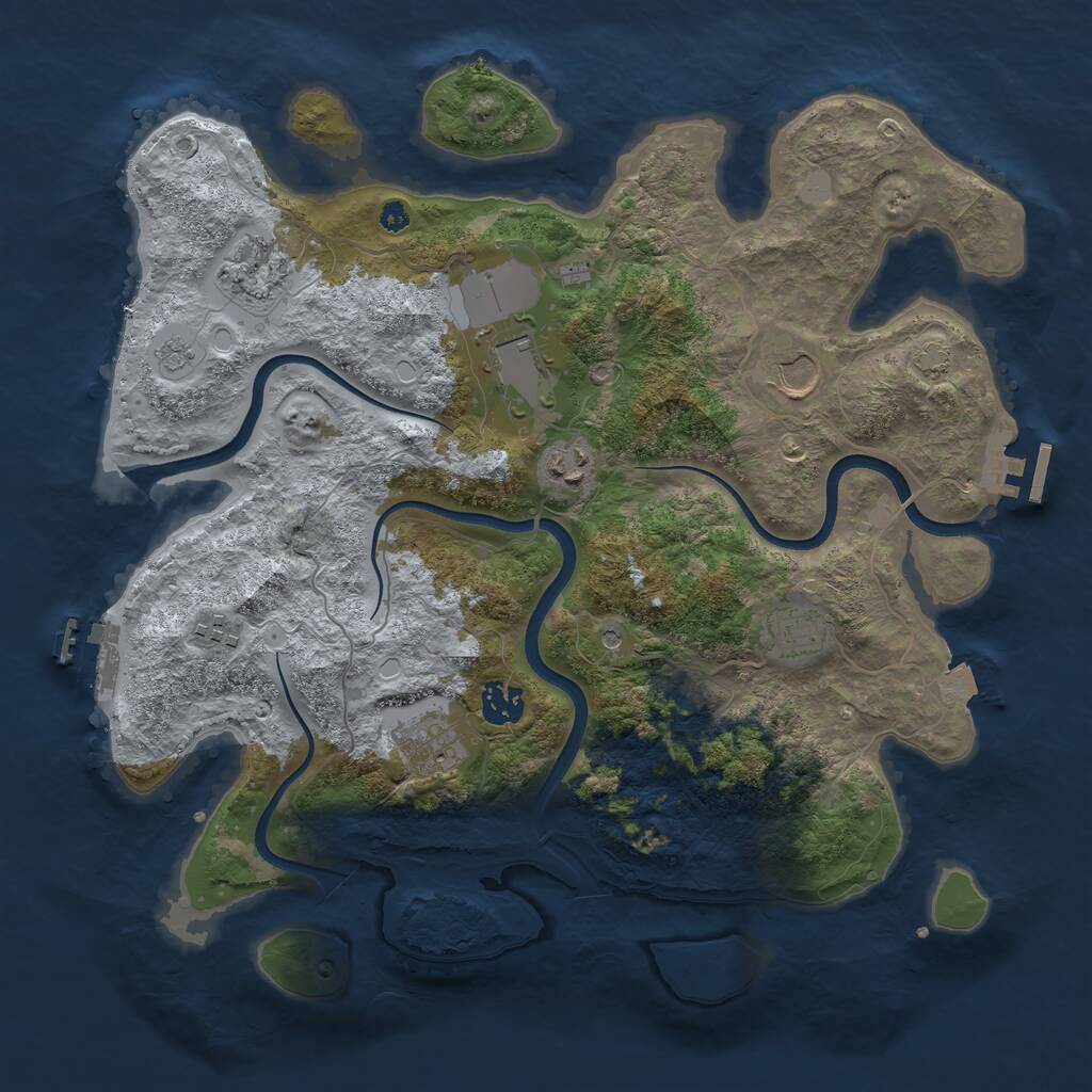 Rust Map: Procedural Map, Size: 3700, Seed: 234717395, 14 Monuments