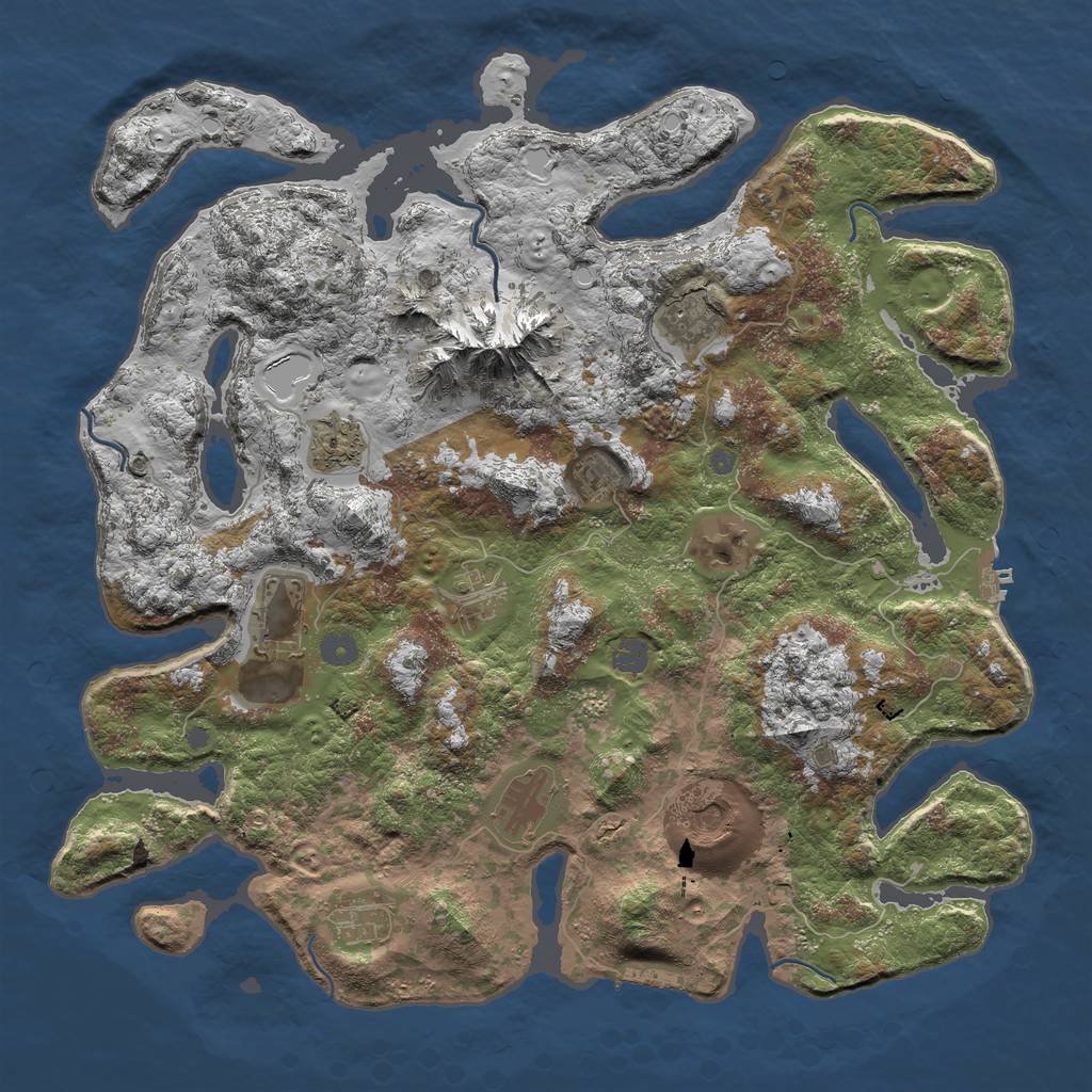 Rust Map: Procedural Map, Size: 4500, Seed: 1505, 16 Monuments