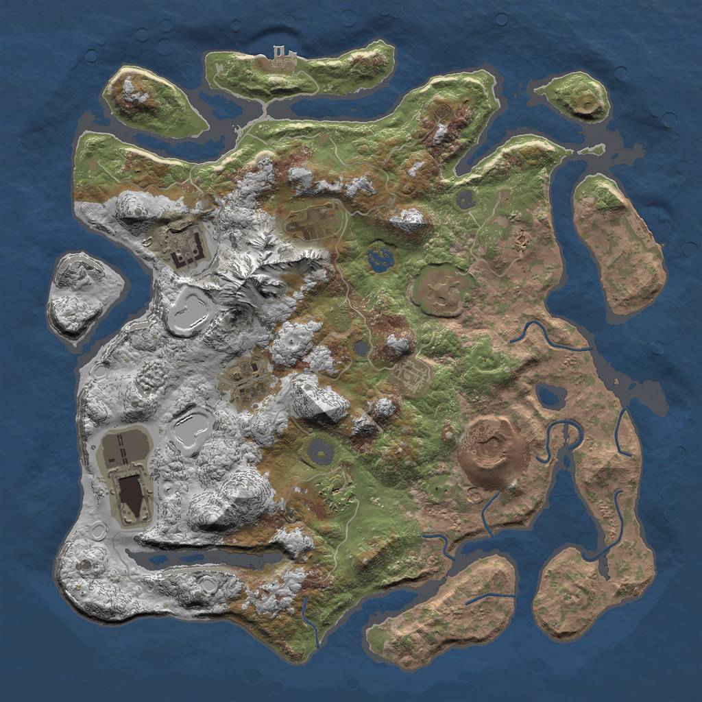 Rust Map: Procedural Map, Size: 4000, Seed: 300, 15 Monuments