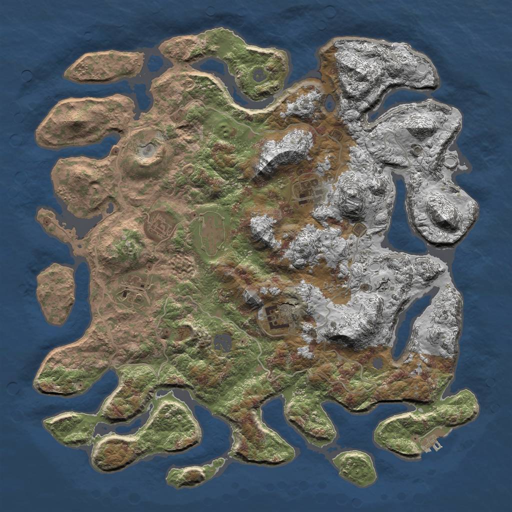 Rust Map: Procedural Map, Size: 4000, Seed: 95735, 12 Monuments