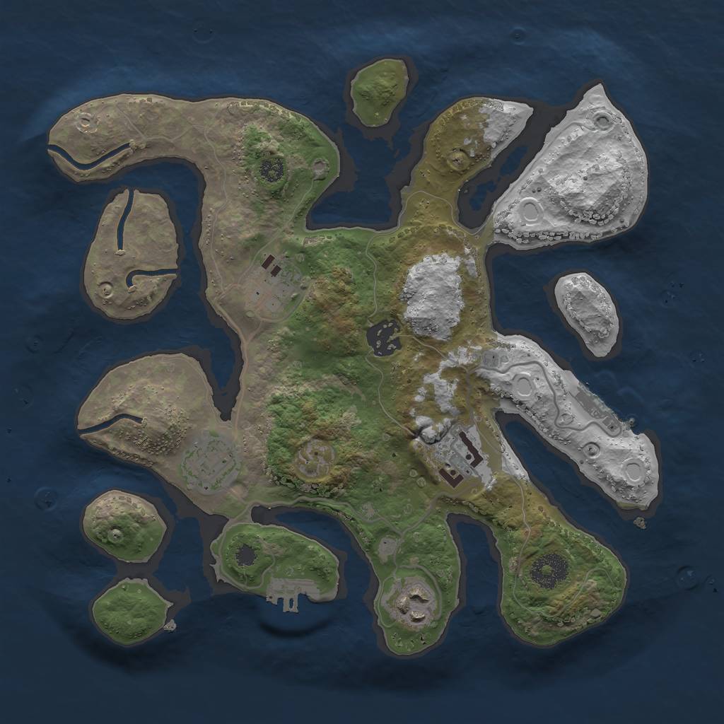 Rust Map: Procedural Map, Size: 3000, Seed: 1264779284, 15 Monuments