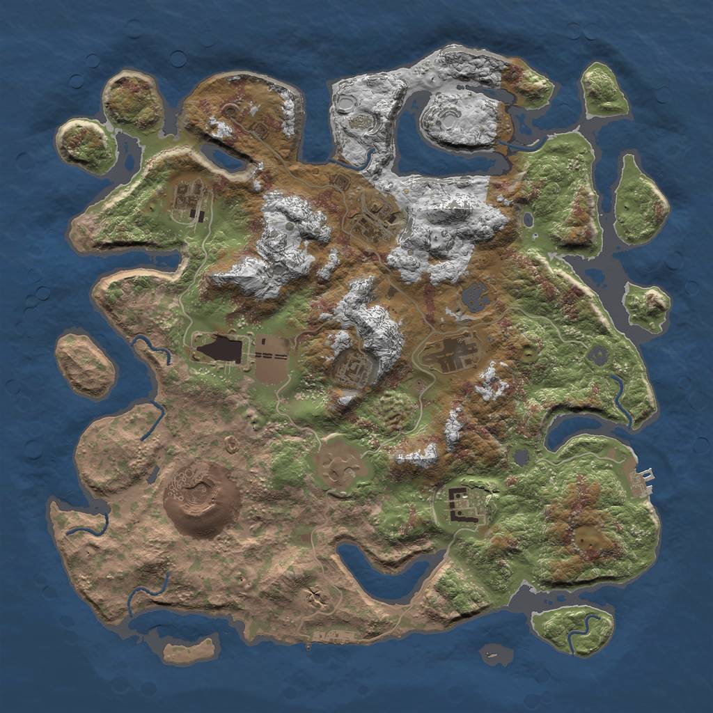 Rust Map: Procedural Map, Size: 3800, Seed: 16161655, 15 Monuments