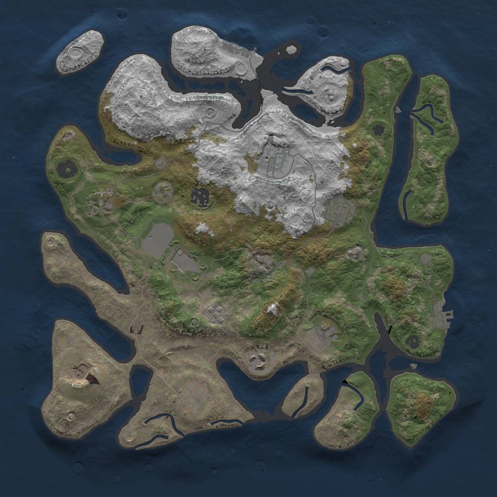 Rust Map: Procedural Map, Size: 3800, Seed: 262862116, 21 Monuments