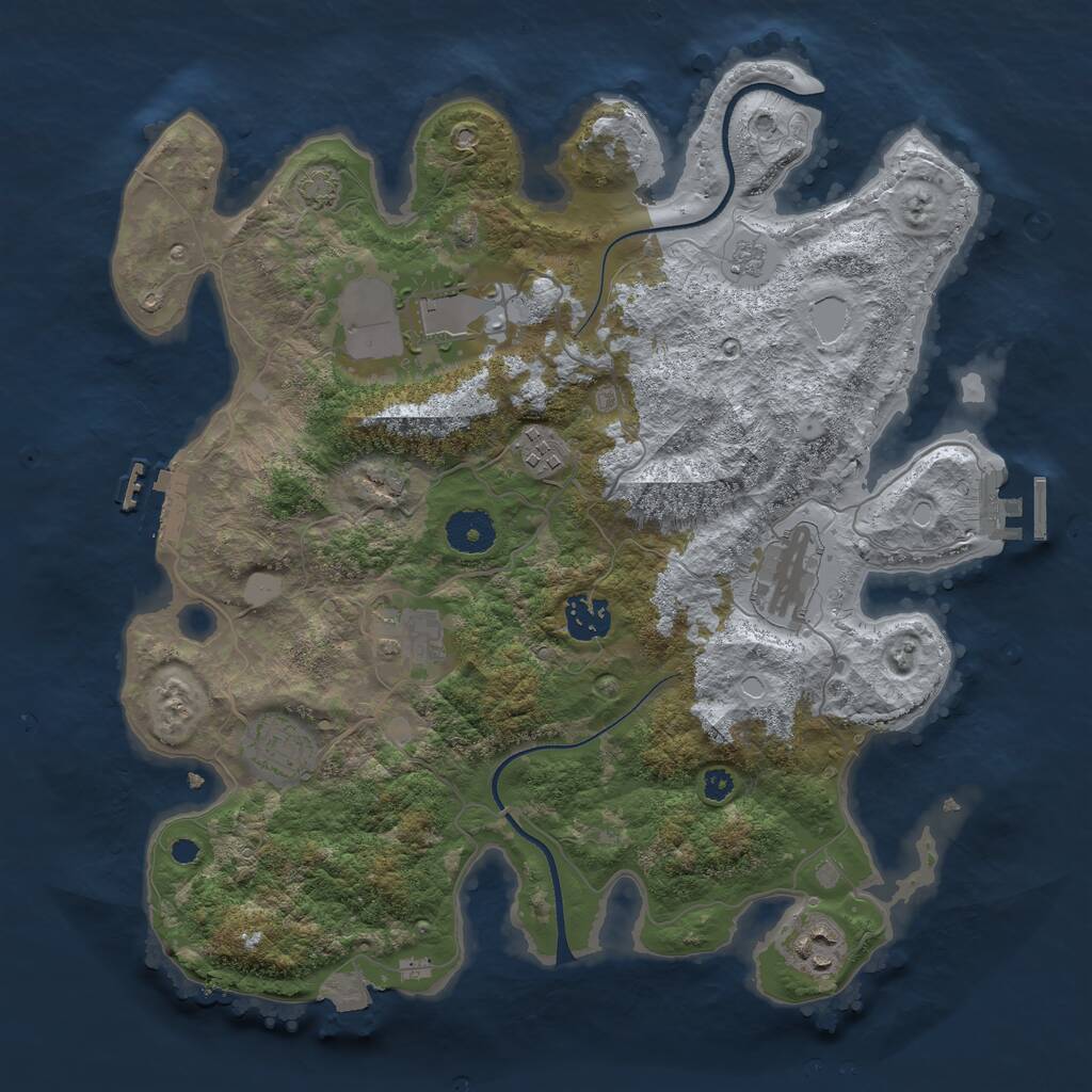 Rust Map: Procedural Map, Size: 3500, Seed: 1996, 12 Monuments