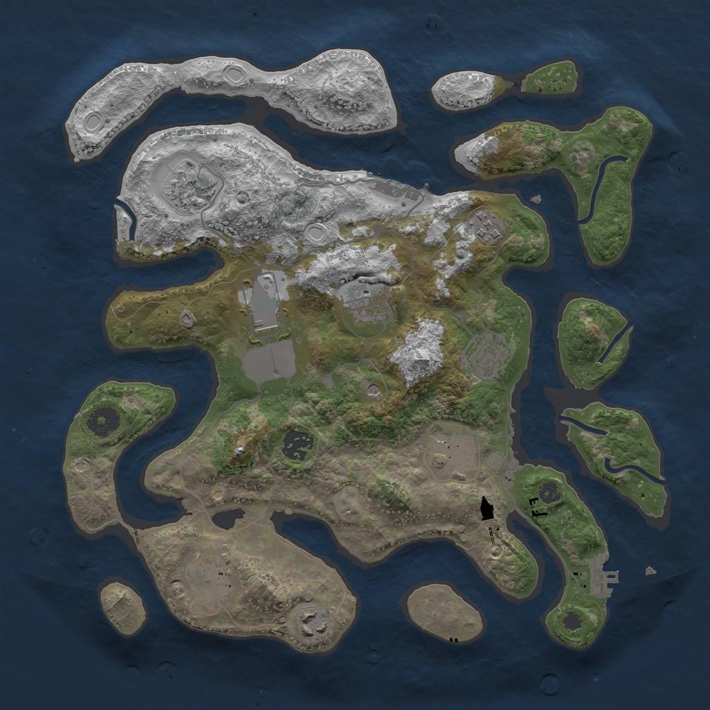 Rust Map: Procedural Map, Size: 3500, Seed: 2567, 20 Monuments