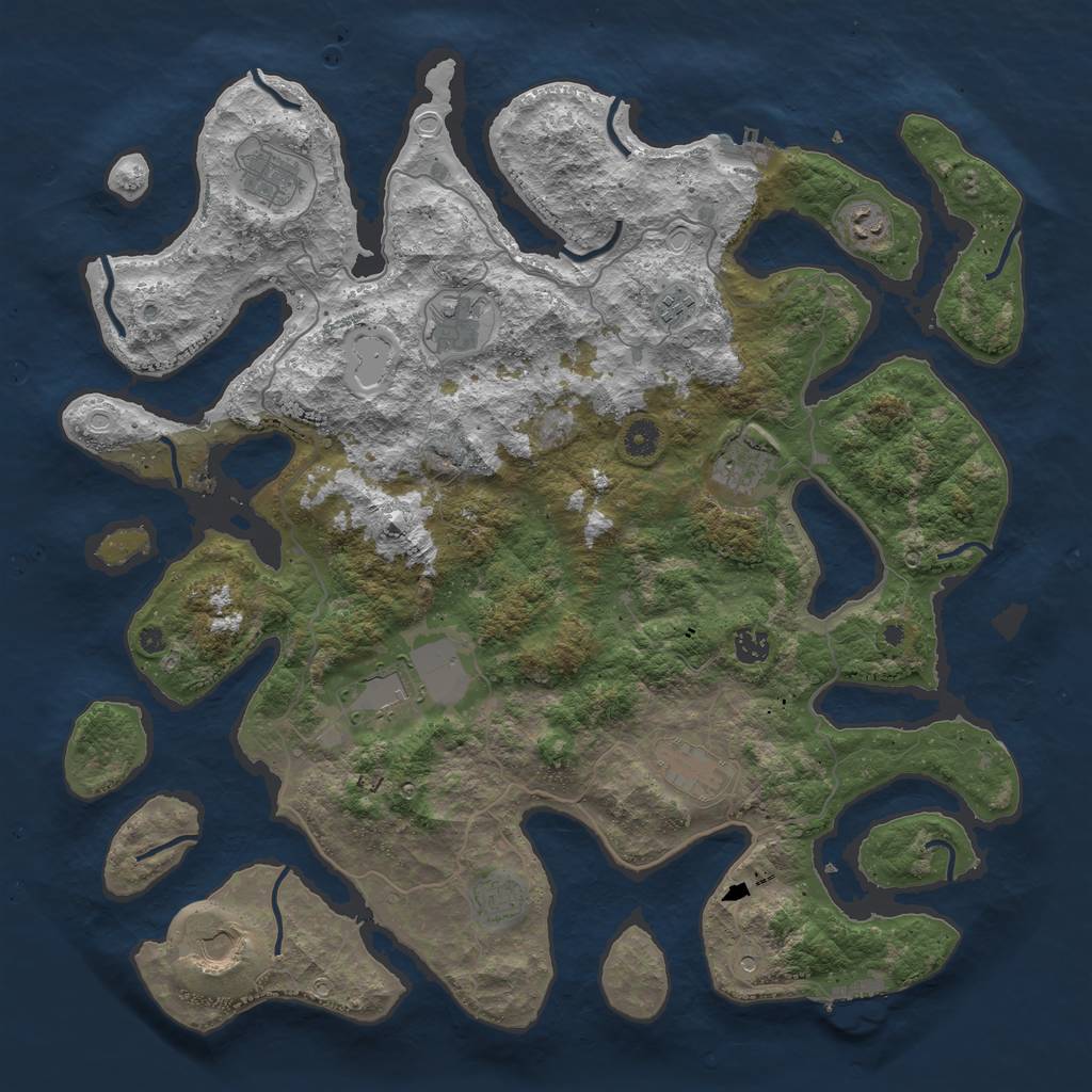 Rust Map: Procedural Map, Size: 4500, Seed: 86, 18 Monuments