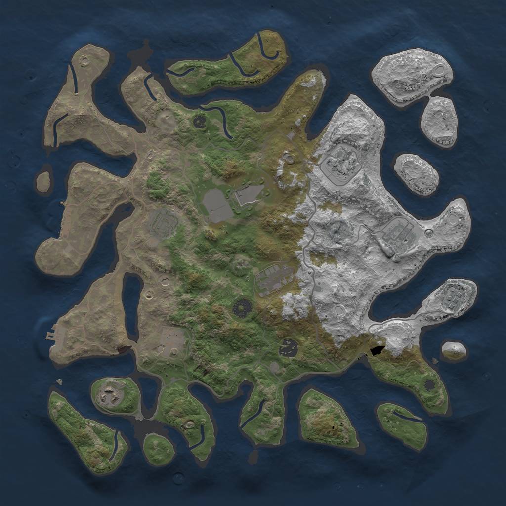 Rust Map: Procedural Map, Size: 4000, Seed: 575300, 20 Monuments