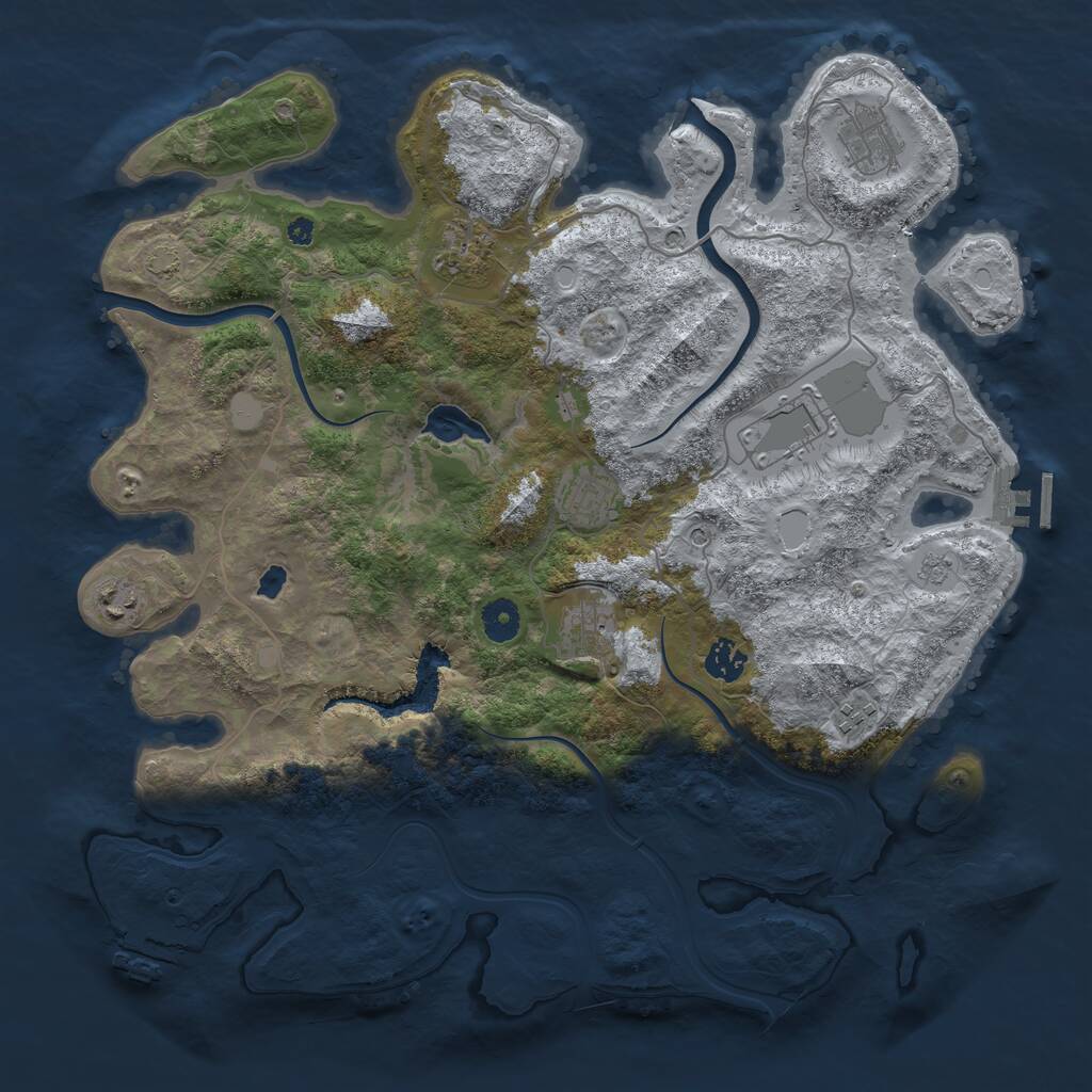 Rust Map: Procedural Map, Size: 4000, Seed: 635323, 14 Monuments