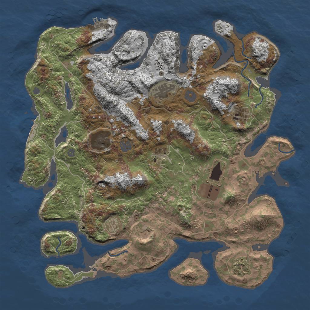 Rust Map: Procedural Map, Size: 4000, Seed: 5342507, 15 Monuments