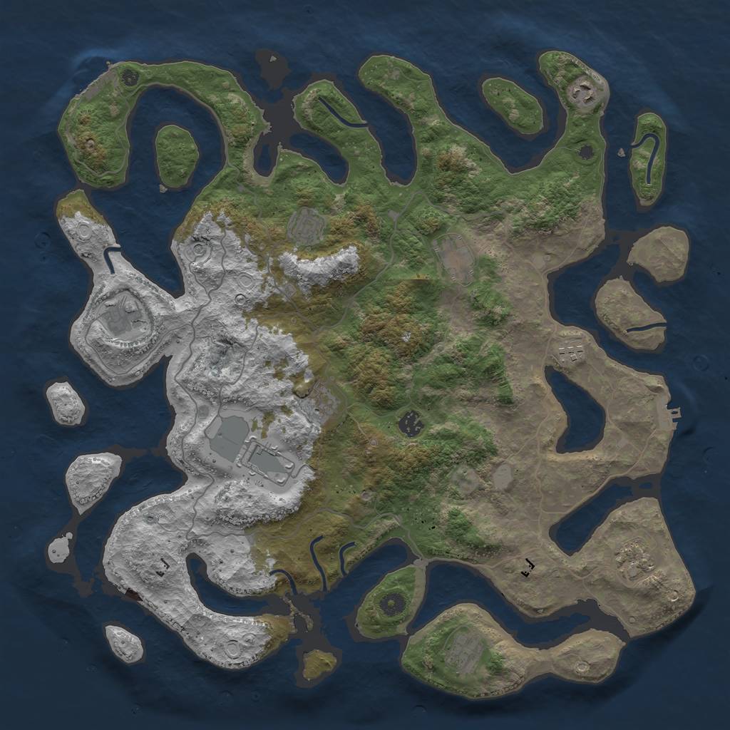 Rust Map: Procedural Map, Size: 4500, Seed: 6554487, 18 Monuments