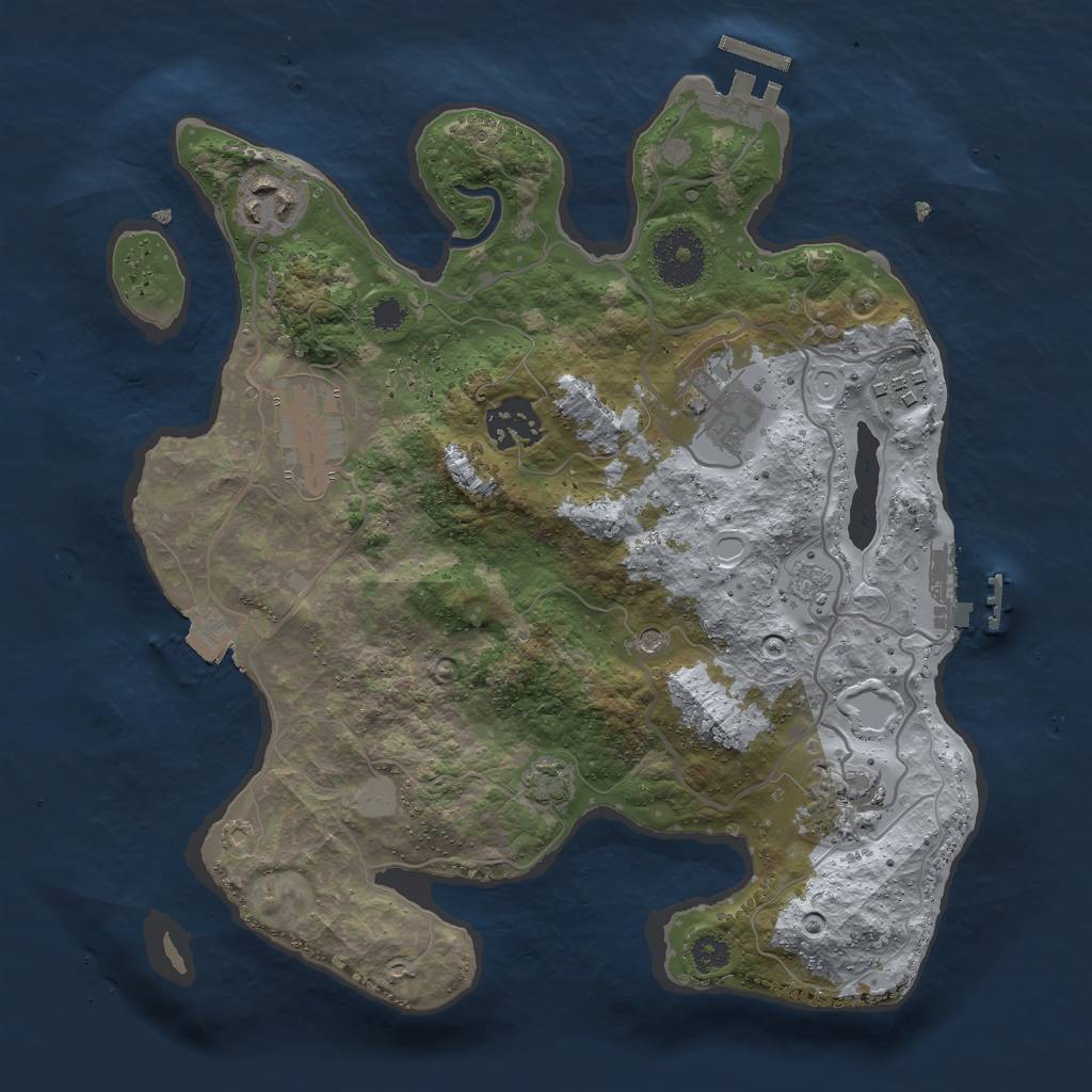 Rust Map: Procedural Map, Size: 3000, Seed: 1034, 14 Monuments