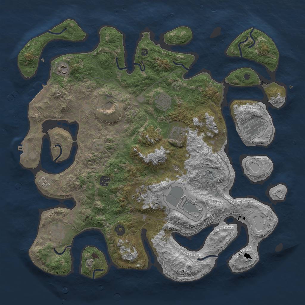 Rust Map: Procedural Map, Size: 4250, Seed: 2020, 21 Monuments