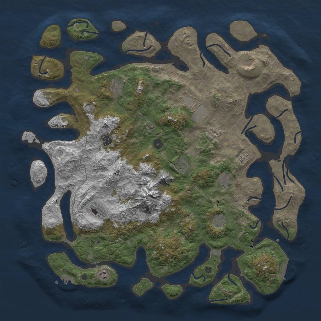 Rust Map: Procedural Map, Size: 5000, Seed: 2350, 22 Monuments