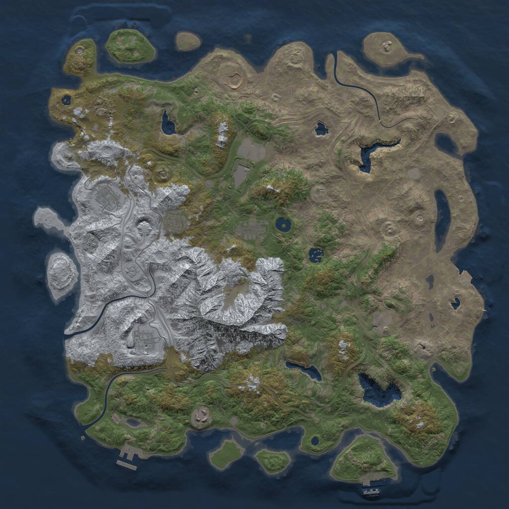 Rust Map: Procedural Map, Size: 5000, Seed: 2350, 17 Monuments