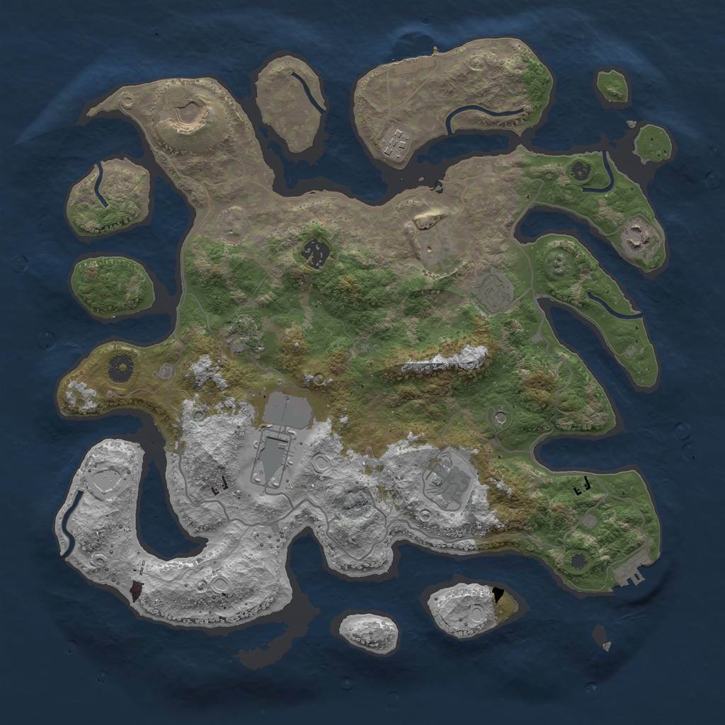 Rust Map: Procedural Map, Size: 4000, Seed: 680281462, 20 Monuments