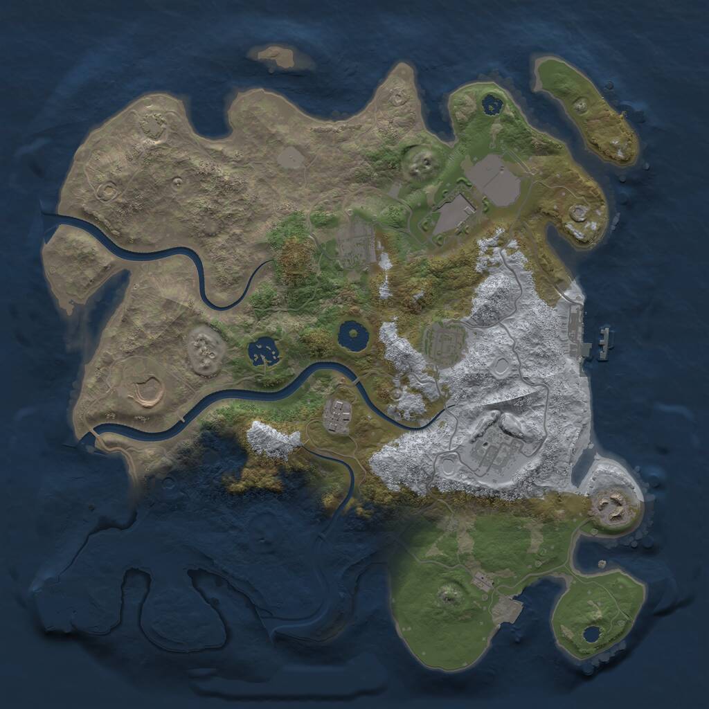 Rust Map: Procedural Map, Size: 3500, Seed: 6899, 13 Monuments