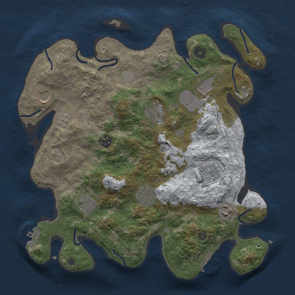 Rust Map: Procedural Map, Size: 3500, Seed: 6899, 17 Monuments