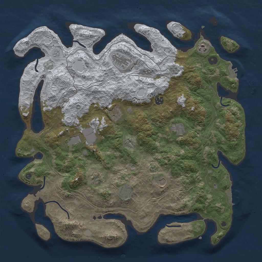 Rust Map: Procedural Map, Size: 4400, Seed: 808182, 19 Monuments