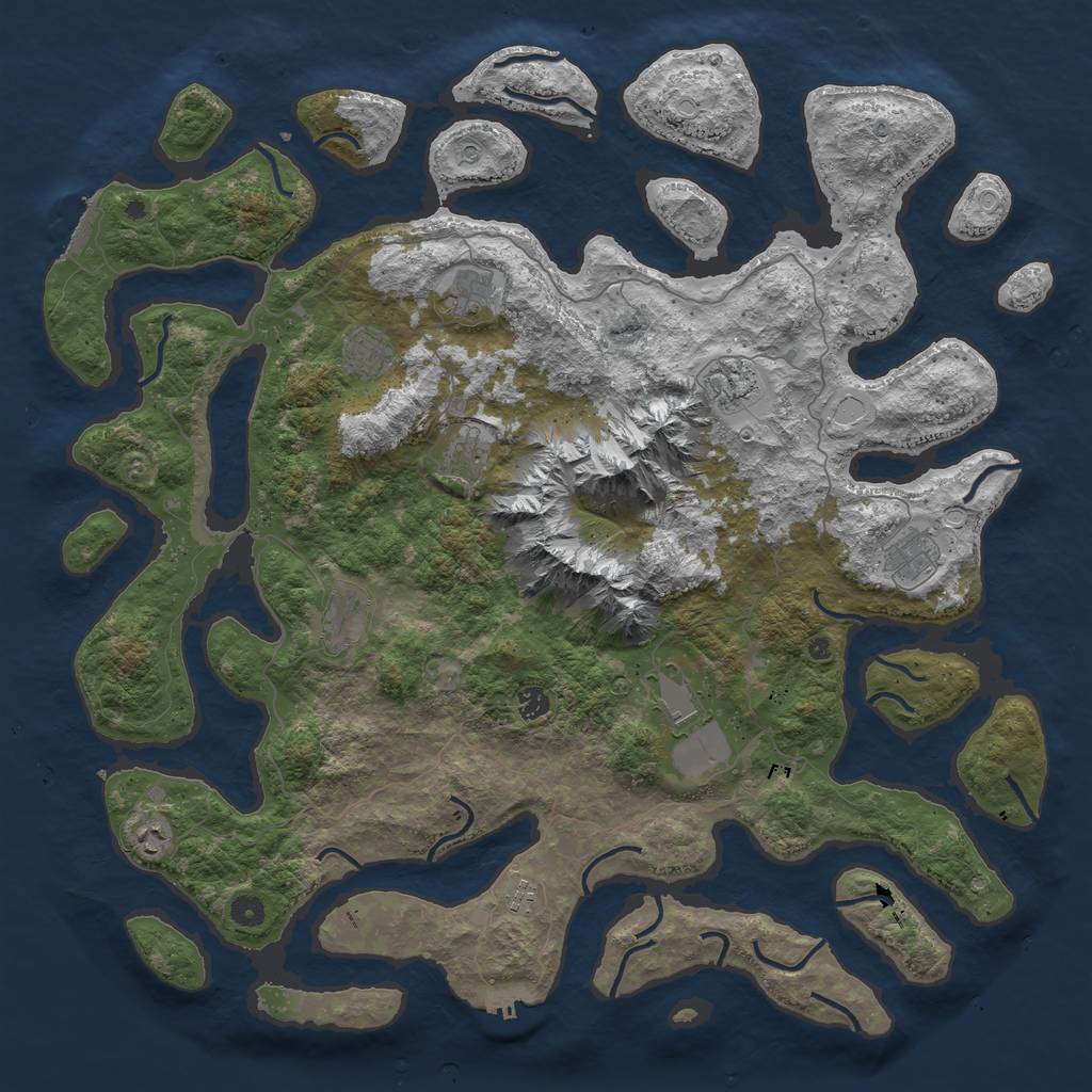 Rust Map: Procedural Map, Size: 5000, Seed: 28, 21 Monuments