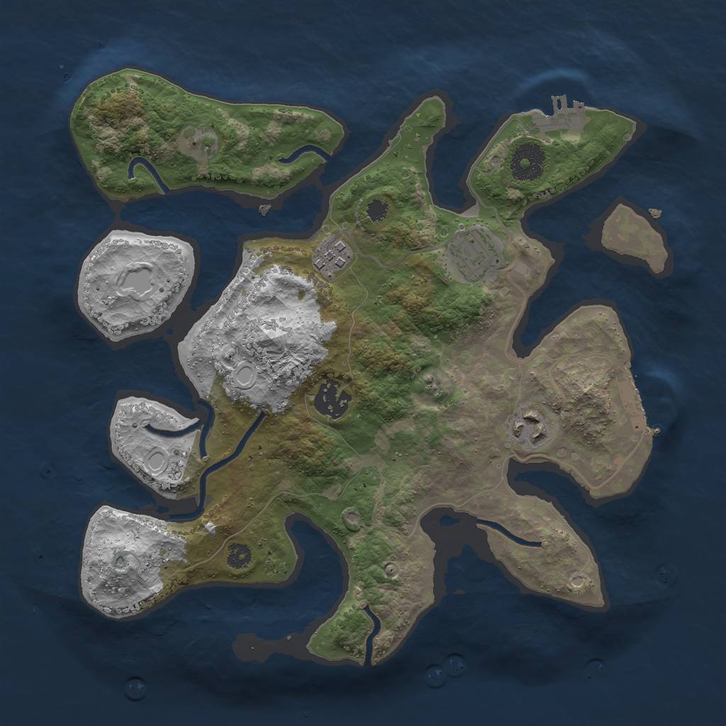 Rust Map: Procedural Map, Size: 3000, Seed: 412497018, 14 Monuments