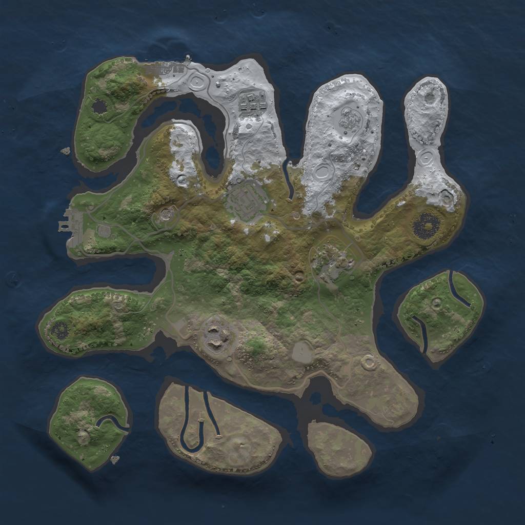 Rust Map: Procedural Map, Size: 3000, Seed: 896743534, 13 Monuments