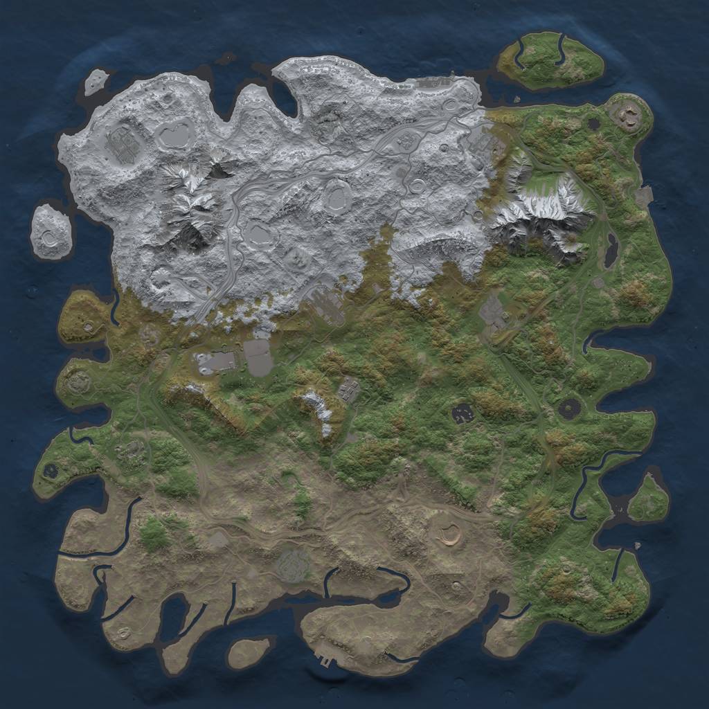 Rust Map: Procedural Map, Size: 5000, Seed: 1487402611, 19 Monuments