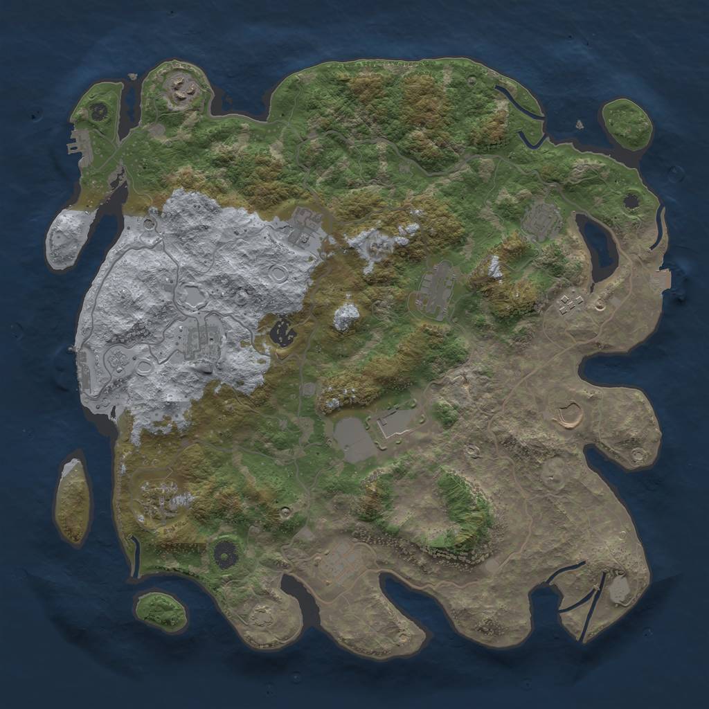 Rust Map: Procedural Map, Size: 4100, Seed: 2, 19 Monuments