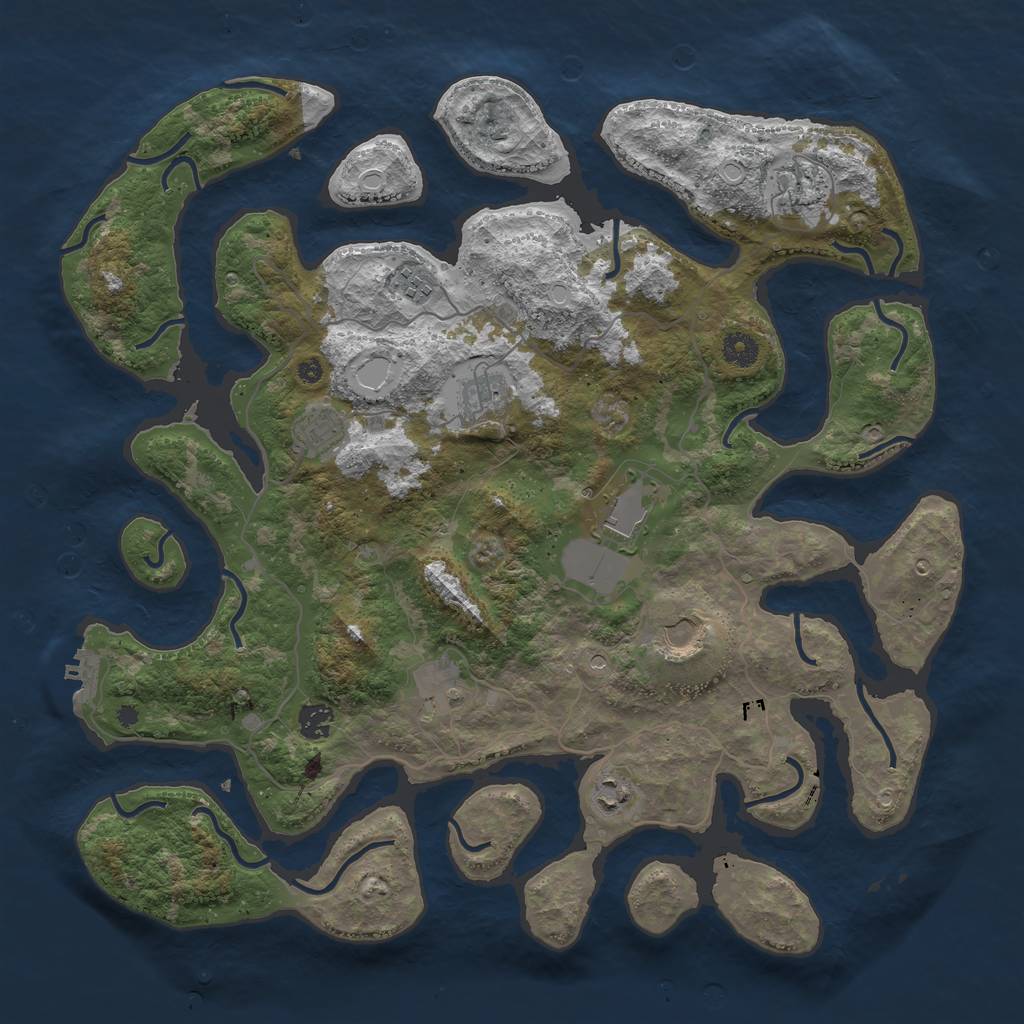 Rust Map: Procedural Map, Size: 4250, Seed: 1240, 19 Monuments