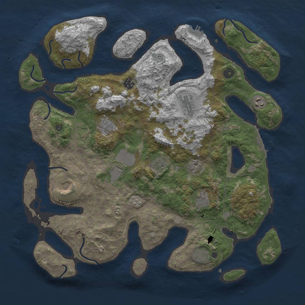 Rust Map: Procedural Map, Size: 4250, Seed: 2135328968, 15 Monuments