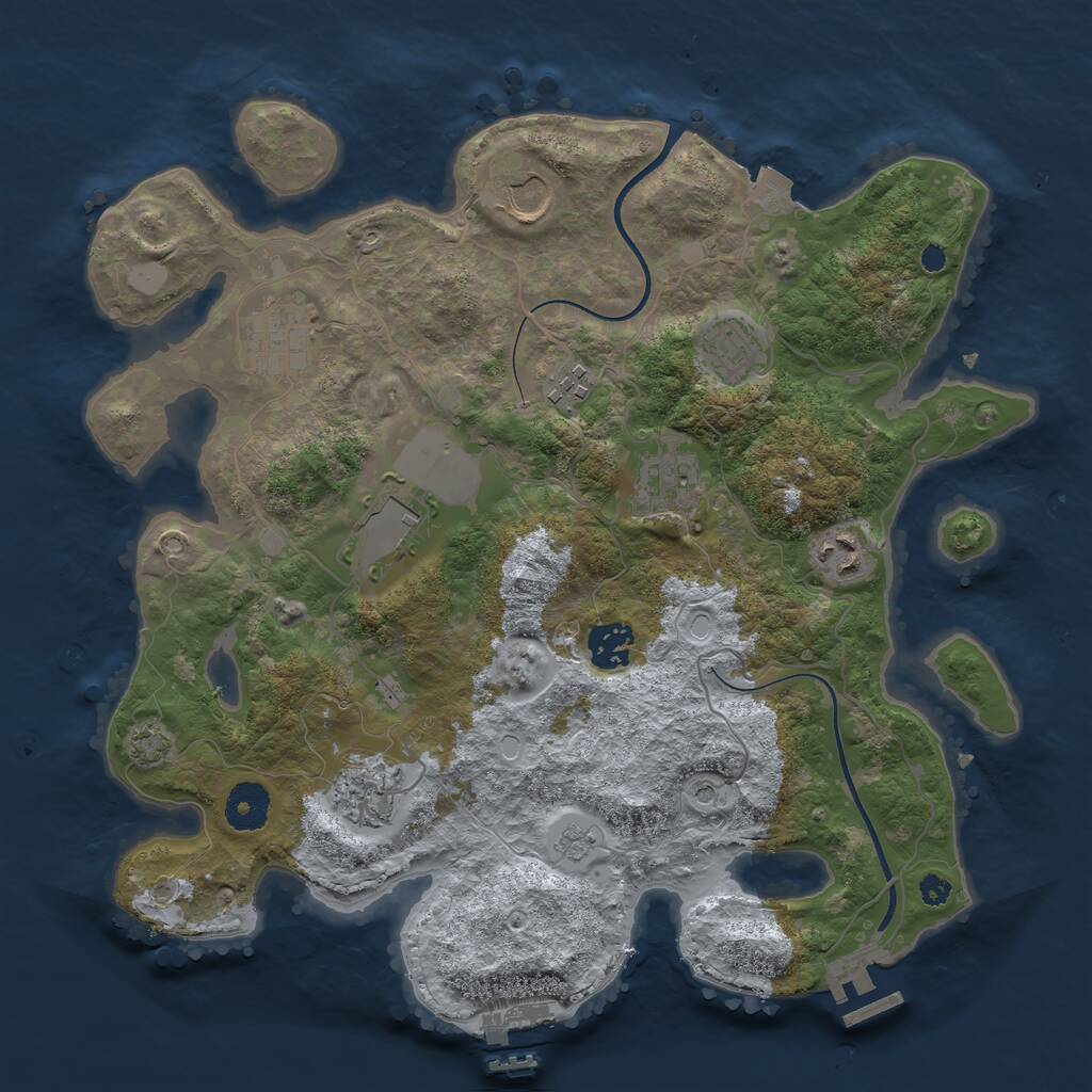 Rust Map: Procedural Map, Size: 3500, Seed: 1781472, 15 Monuments