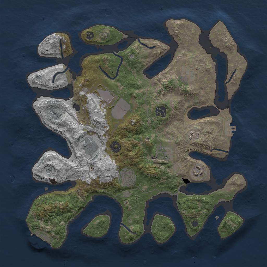 Rust Map: Procedural Map, Size: 3500, Seed: 2201, 19 Monuments