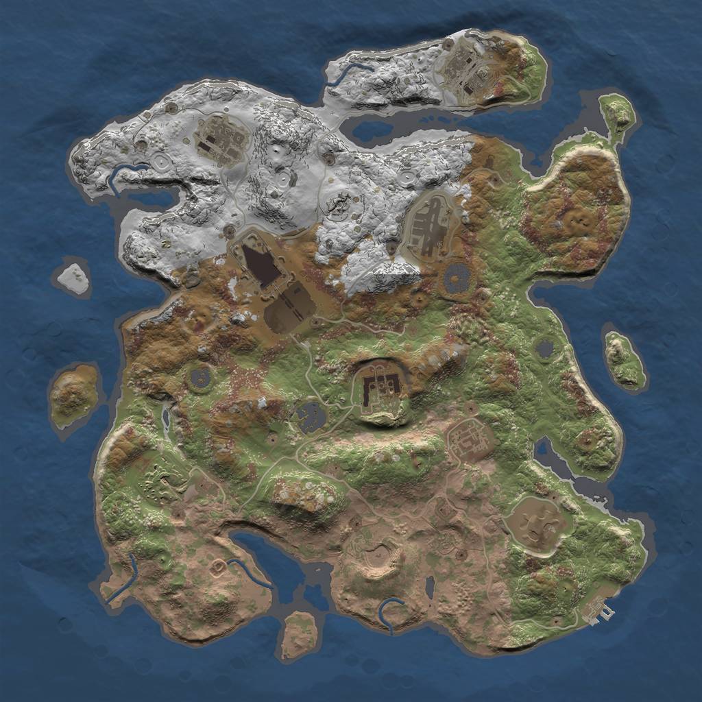 Rust Map: Procedural Map, Size: 3560, Seed: 73206514, 15 Monuments