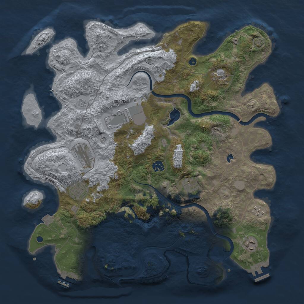 Rust Map: Procedural Map, Size: 4000, Seed: 1015609570, 14 Monuments