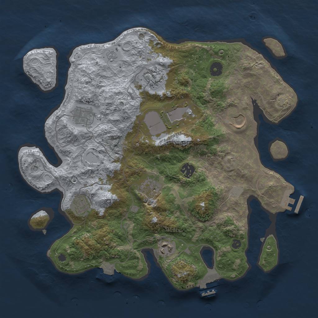 Rust Map: Procedural Map, Size: 3500, Seed: 5646546, 16 Monuments