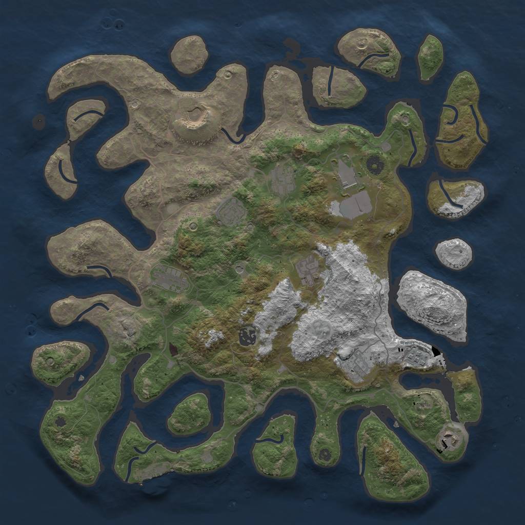 Rust Map: Procedural Map, Size: 4300, Seed: 54324354, 14 Monuments