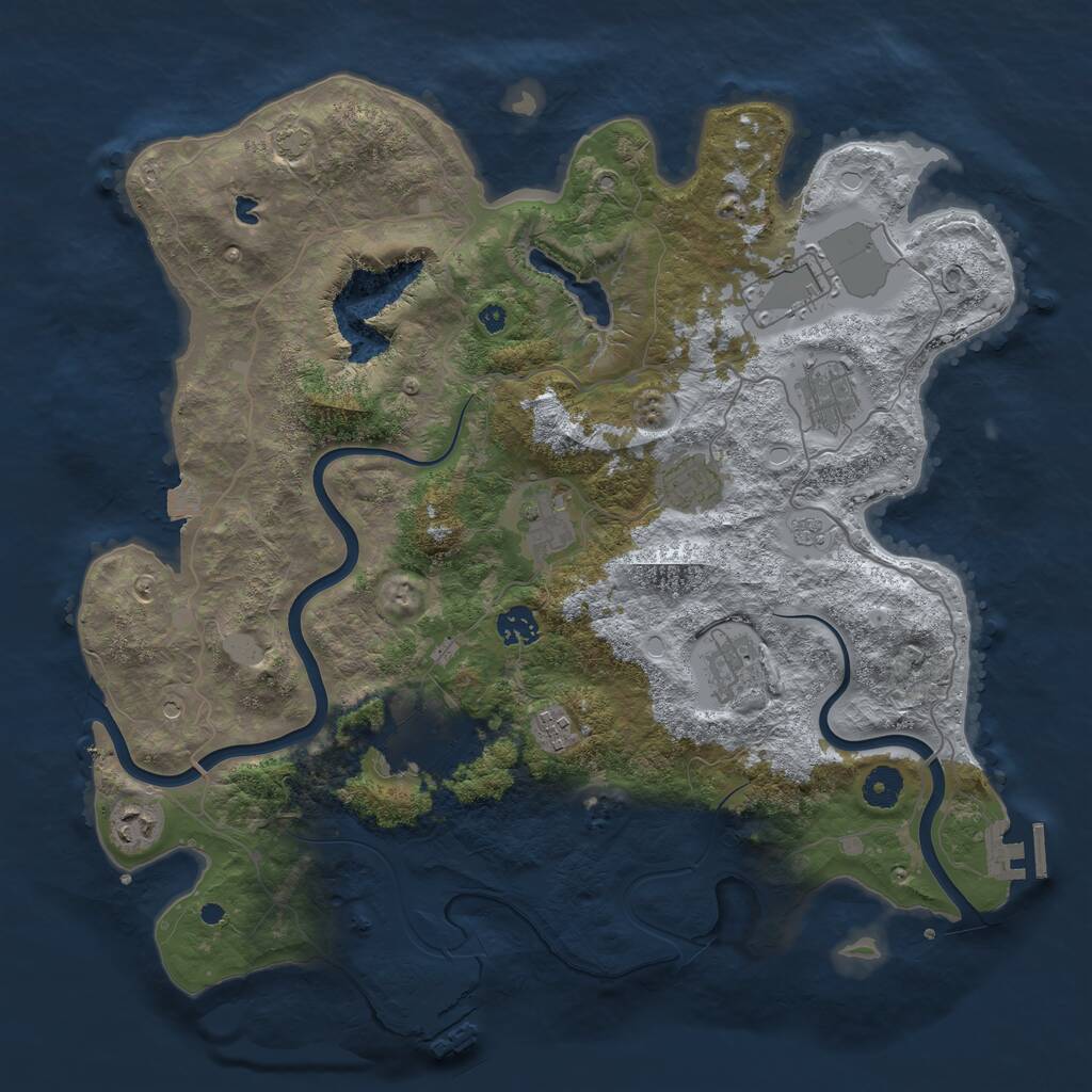 Rust Map: Procedural Map, Size: 4000, Seed: 458544, 15 Monuments