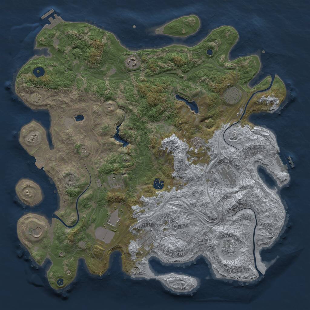 Rust Map: Procedural Map, Size: 4300, Seed: 69420, 16 Monuments