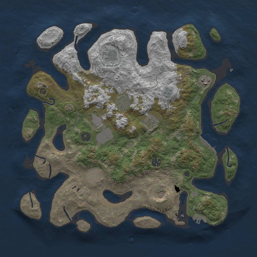 Rust Map: Procedural Map, Size: 4000, Seed: 20088, 14 Monuments