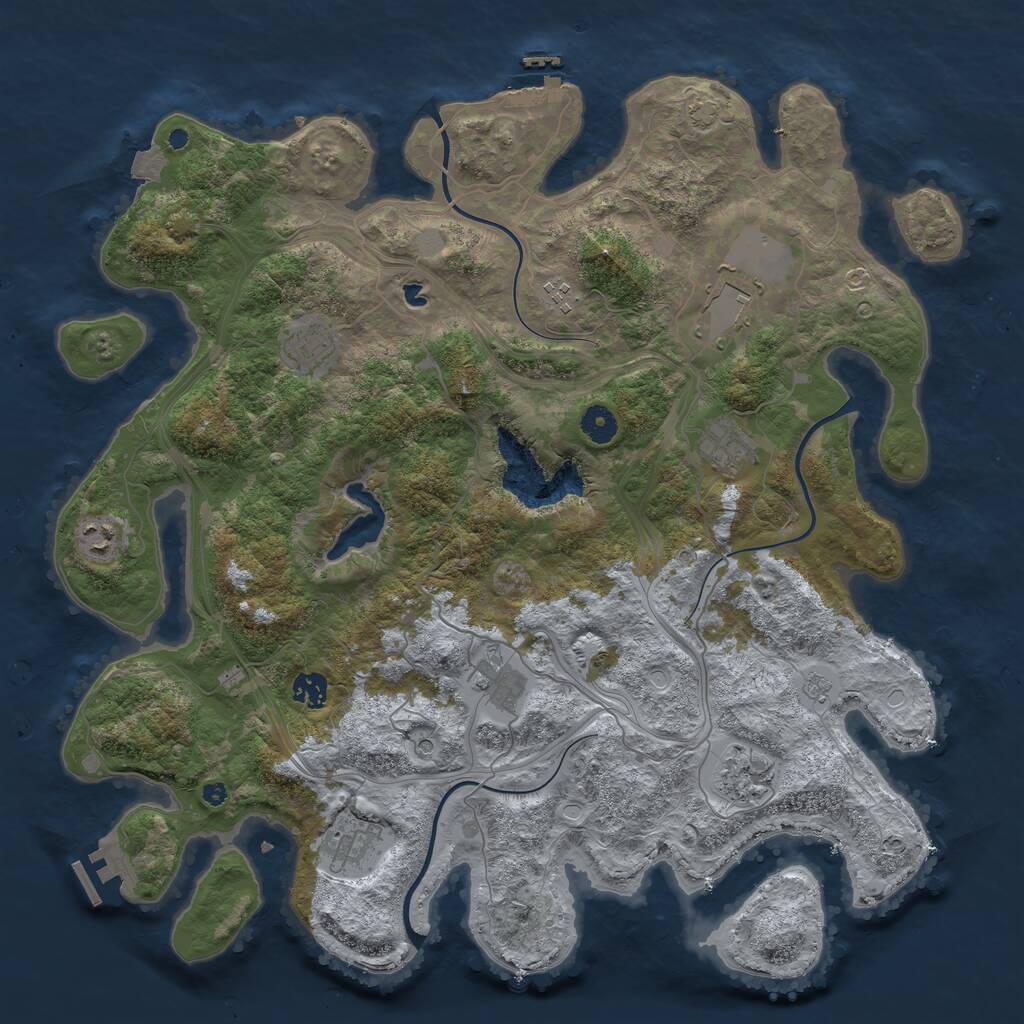 Rust Map: Procedural Map, Size: 4250, Seed: 1924792857, 15 Monuments